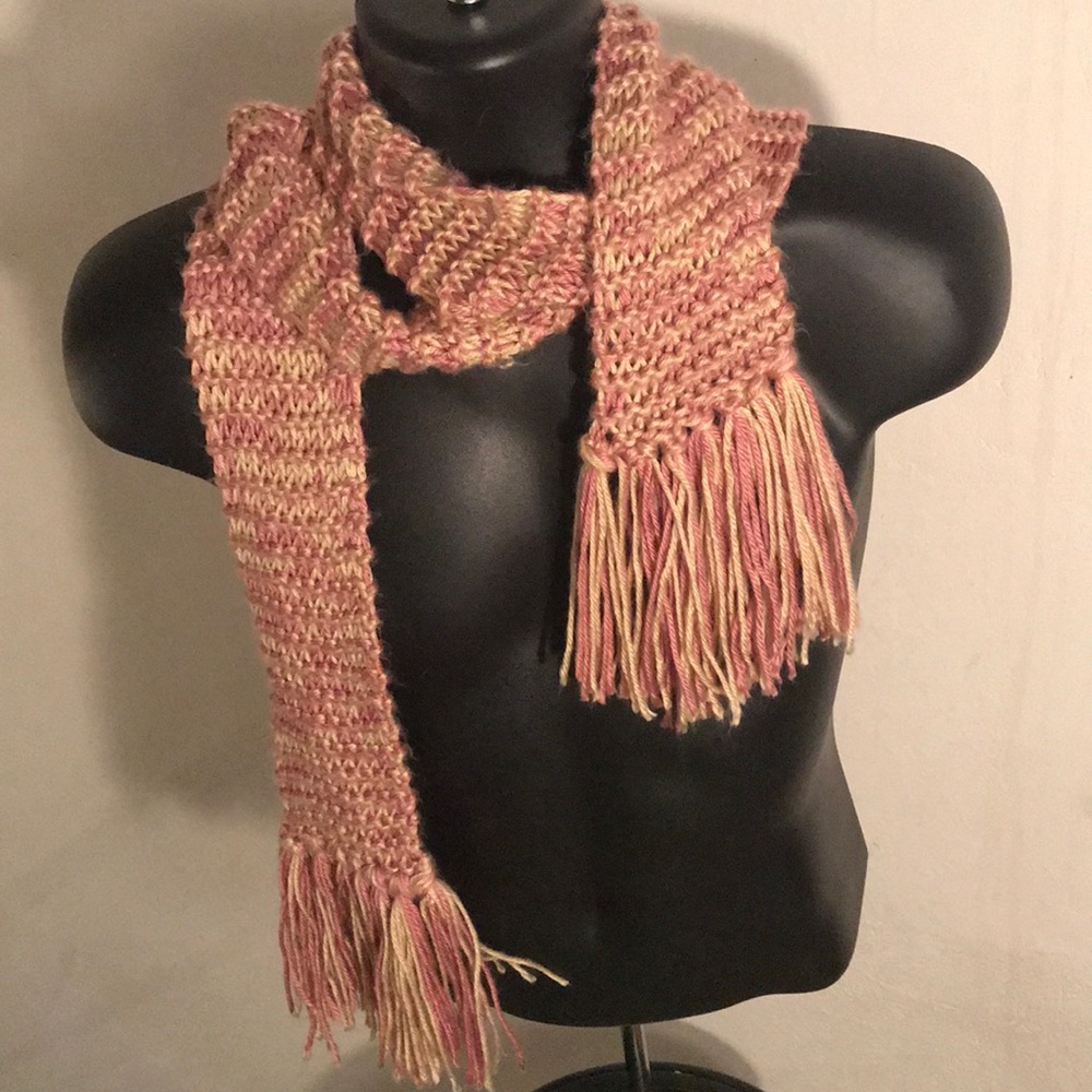 Handmade pink/tan scarf
